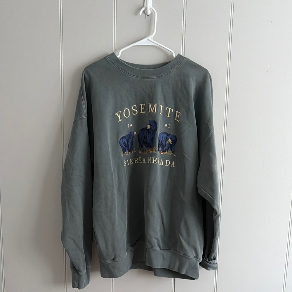 Brandy Melville Crewneck Sweatshirt - Slate Green
